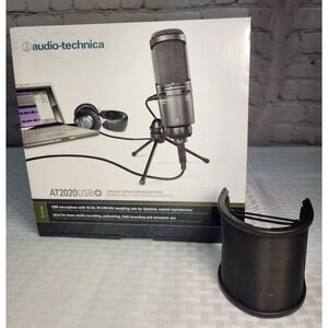 NEW! Original Audio Technica At2020USB-X USB Microphone w/Bag, + Shock Pop Filte